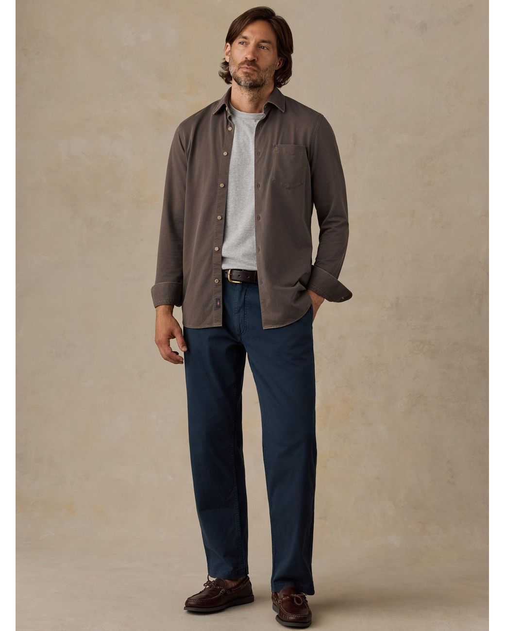 Faherty Brand Brown Costa Pique Shirt for men