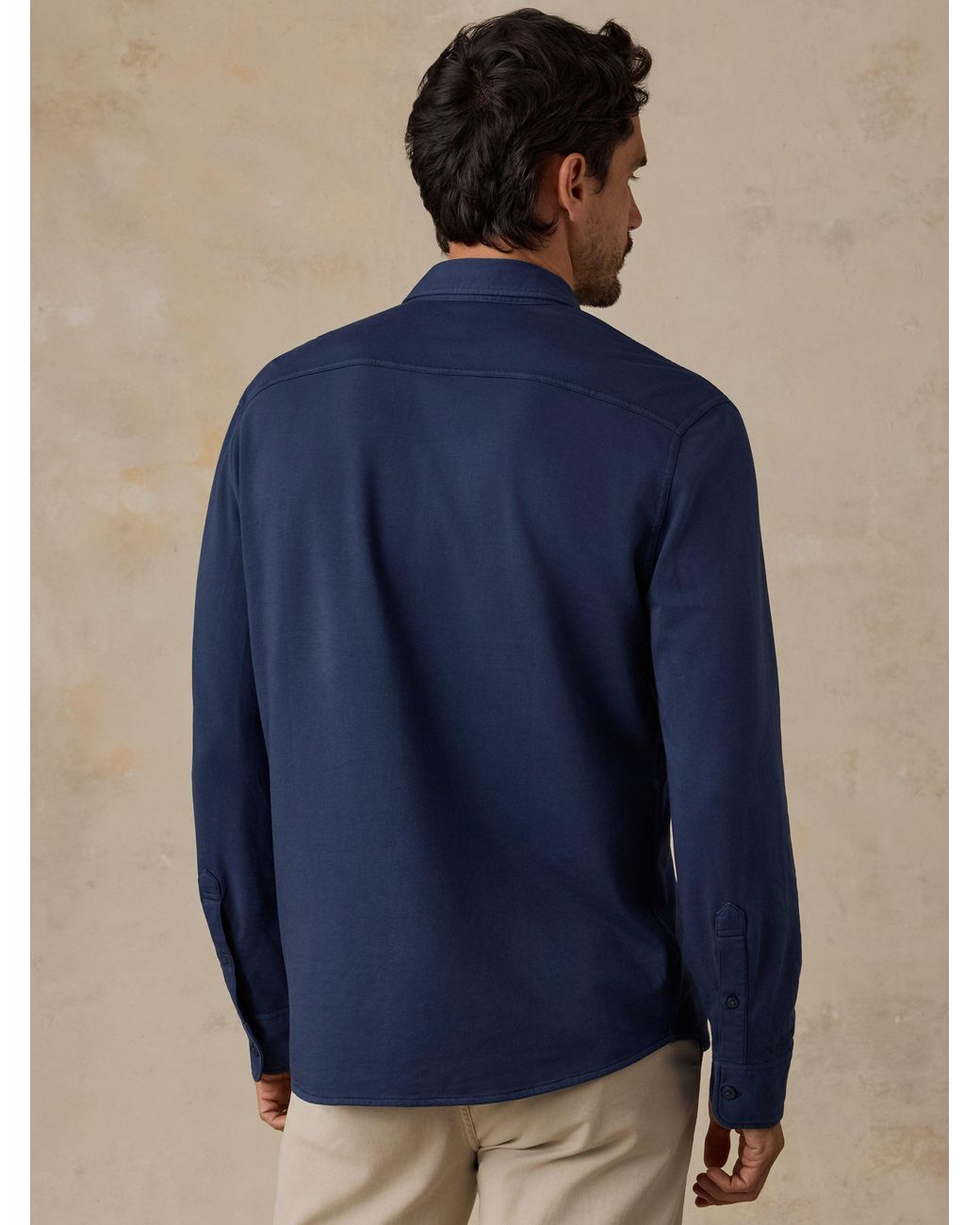 Faherty Brand Blue Field Knit Shirt for men