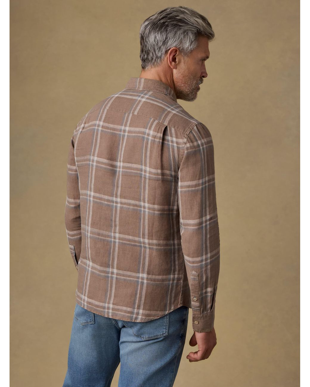 Faherty Brand Natural Laguna Linen Shirt for men