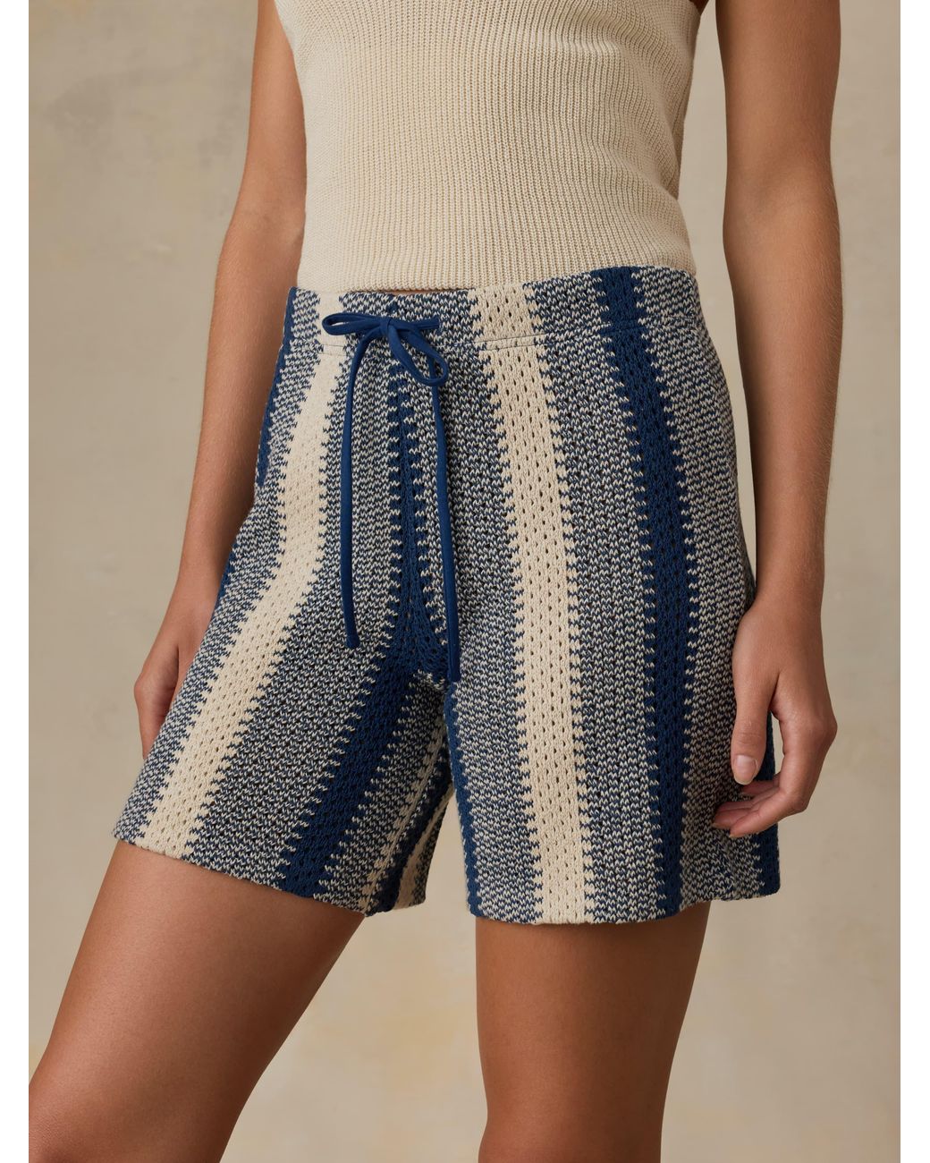Faherty Brand Natural Seacoast Crochet Beach Short