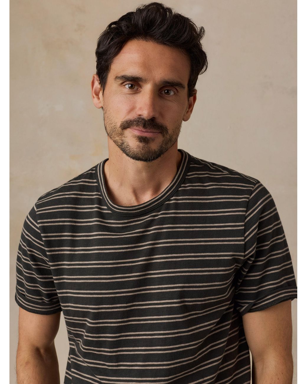 Faherty Brand Black Sunwashed Regenerative T-Shirt for men