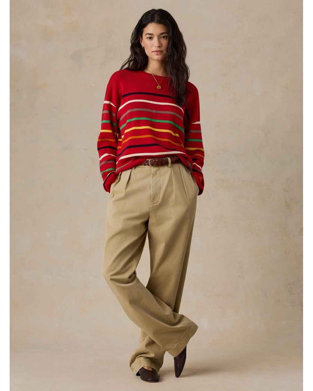 Faherty Brand Red Cotton Cashmere Crew