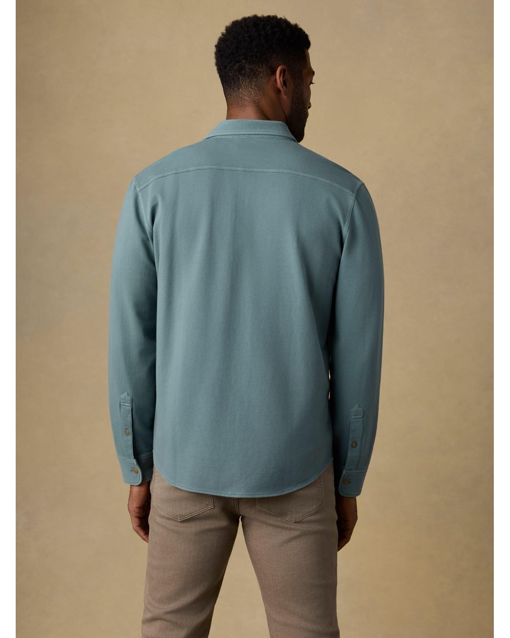 Faherty Brand Blue Field Knit Shirt for men
