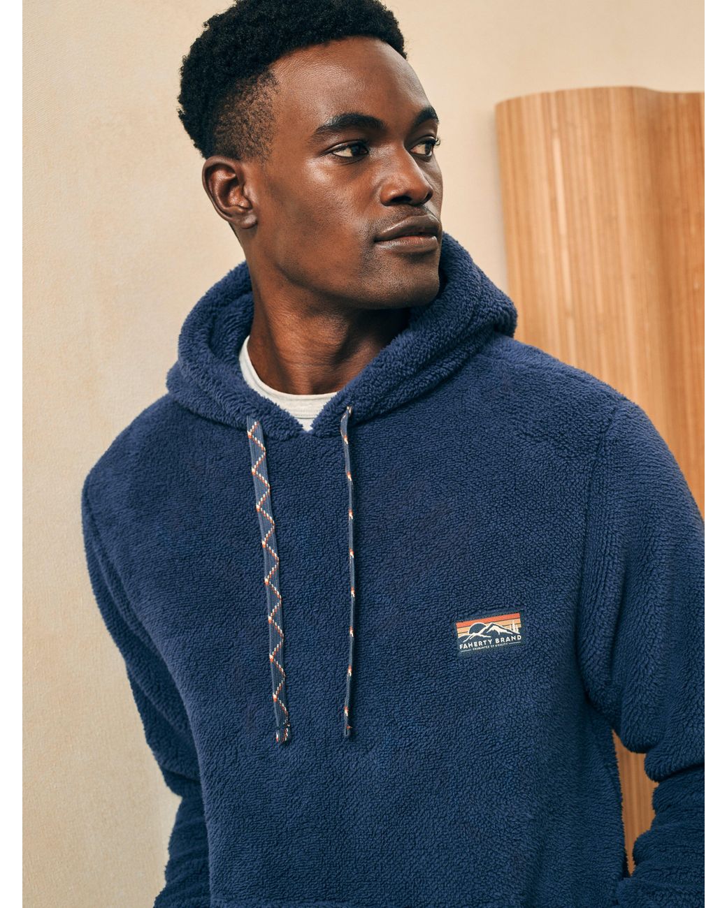 Pile top fleece hoodie
