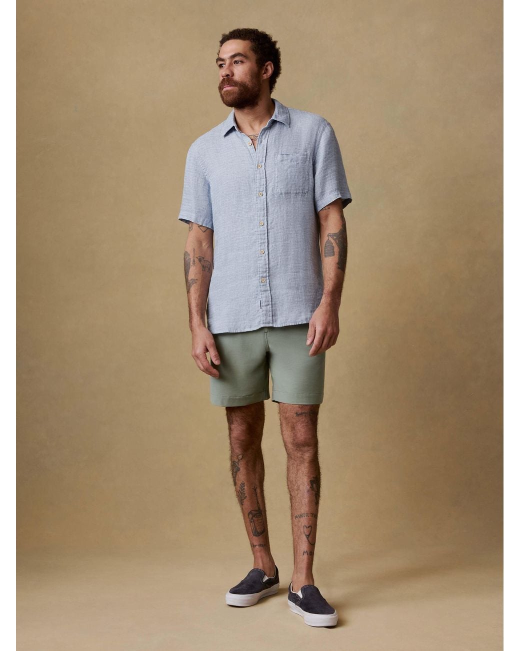 Faherty Brand Green All Day Short (7" for men