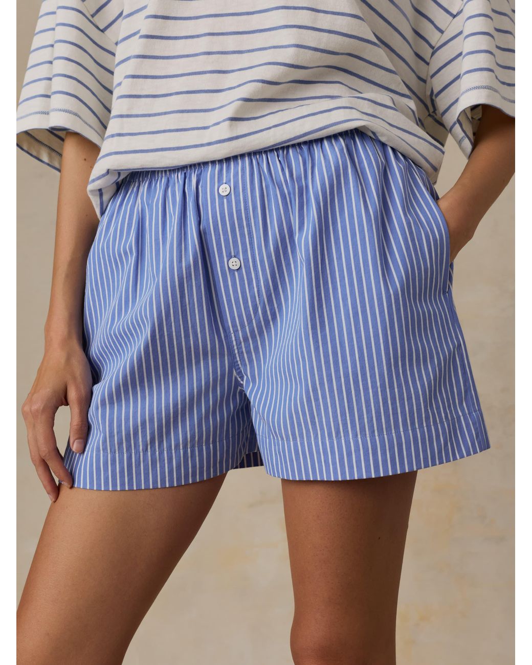 Faherty Brand Blue Coastal Poplin Boxer Short