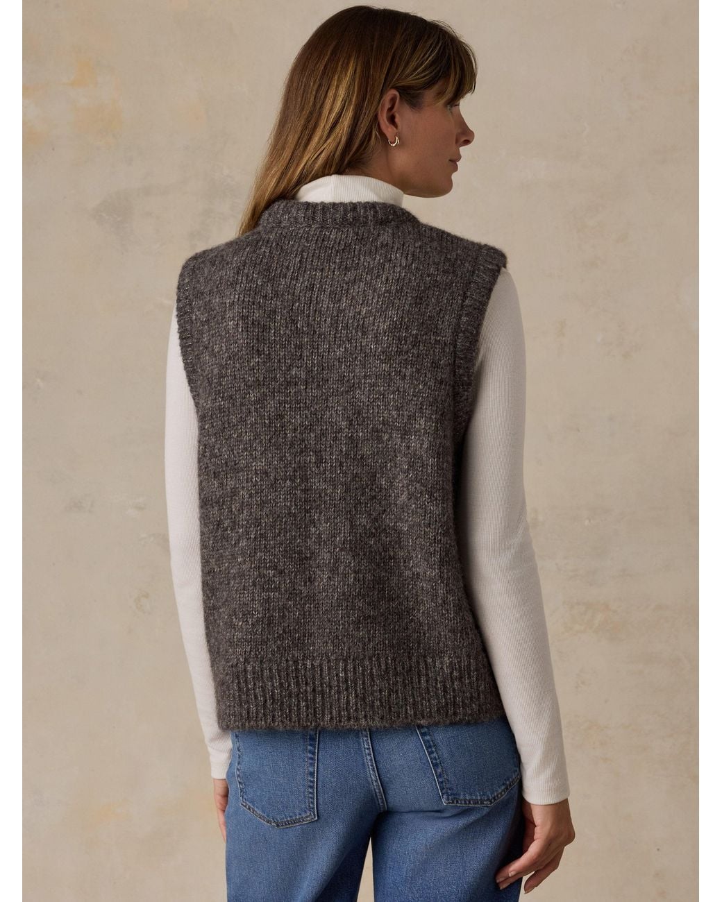 Faherty Brand Blue Après Alpaca Relaxed Vest