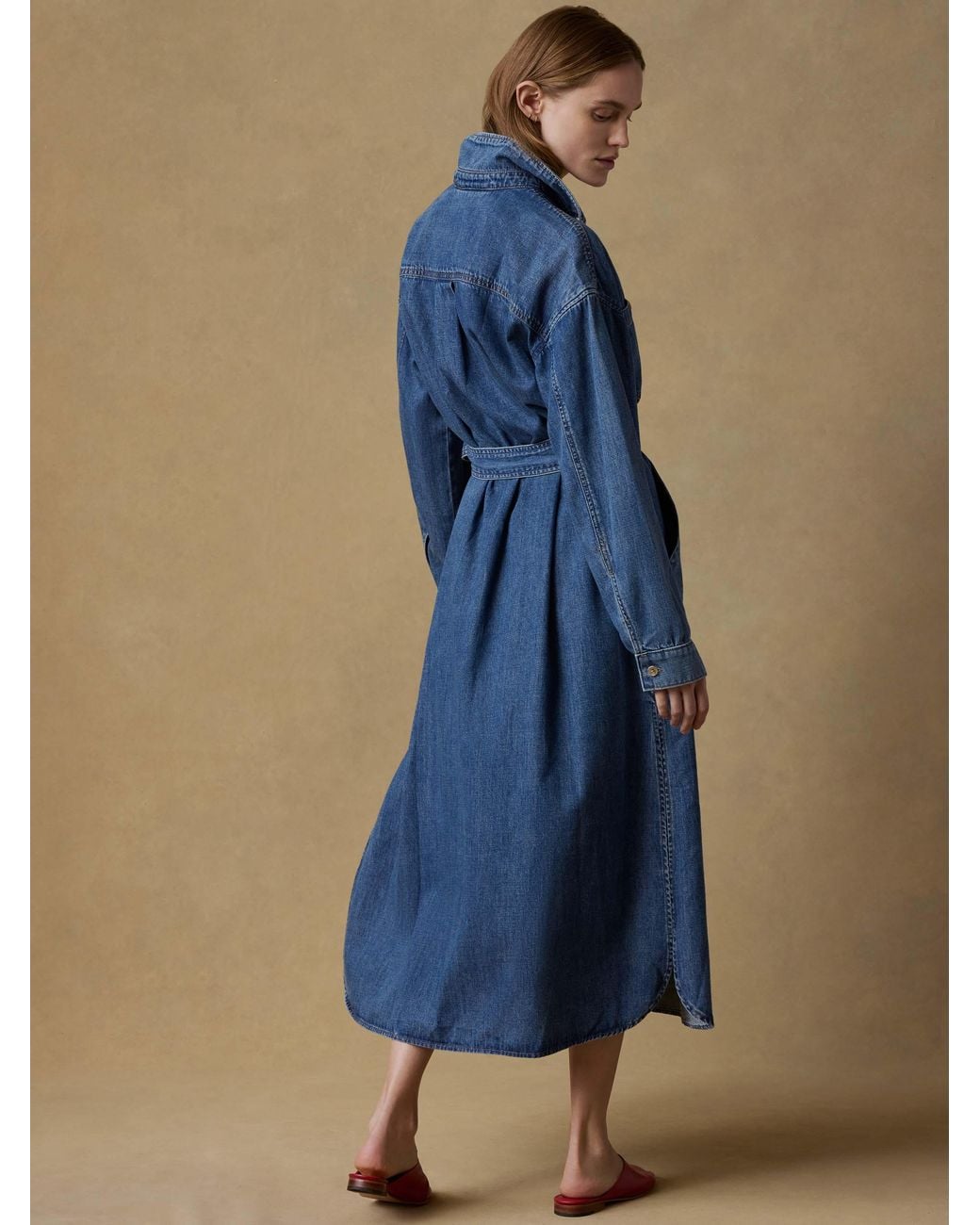 Faherty Brand Blue Sunfair Denim Cleo Shirtdress