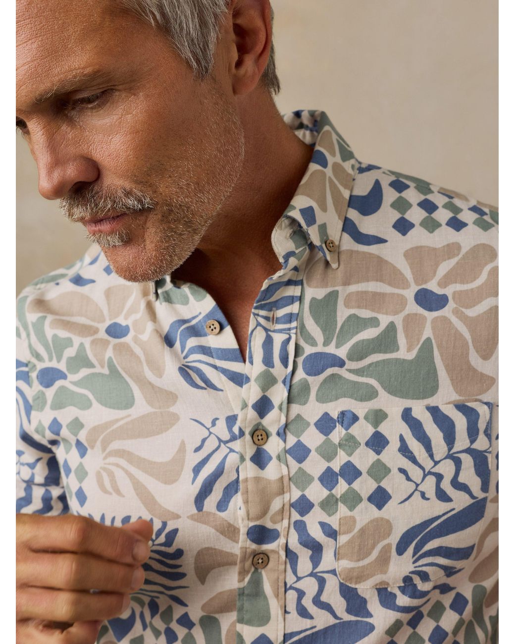Faherty Brand Multicolor Short-Sleeve Breeze Shirt for men