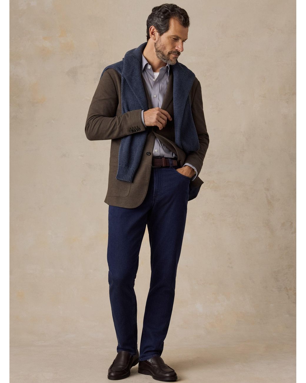 Faherty Brand Brown Highland Knit Blazer for men