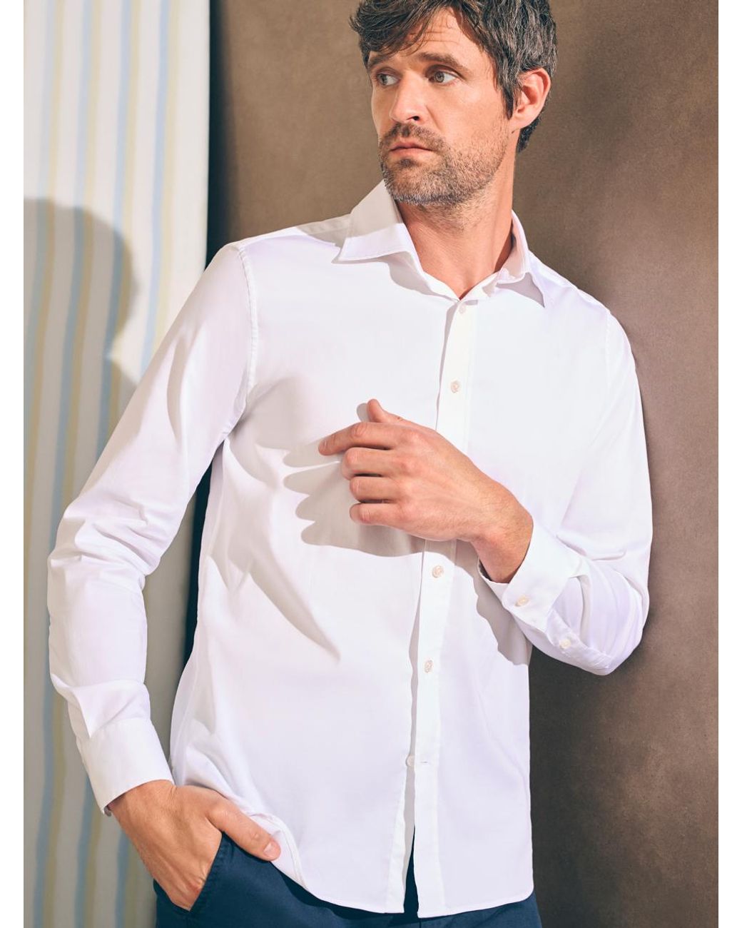 Faherty Reserve Poplin Dress Shirt in White for Men | Lyst