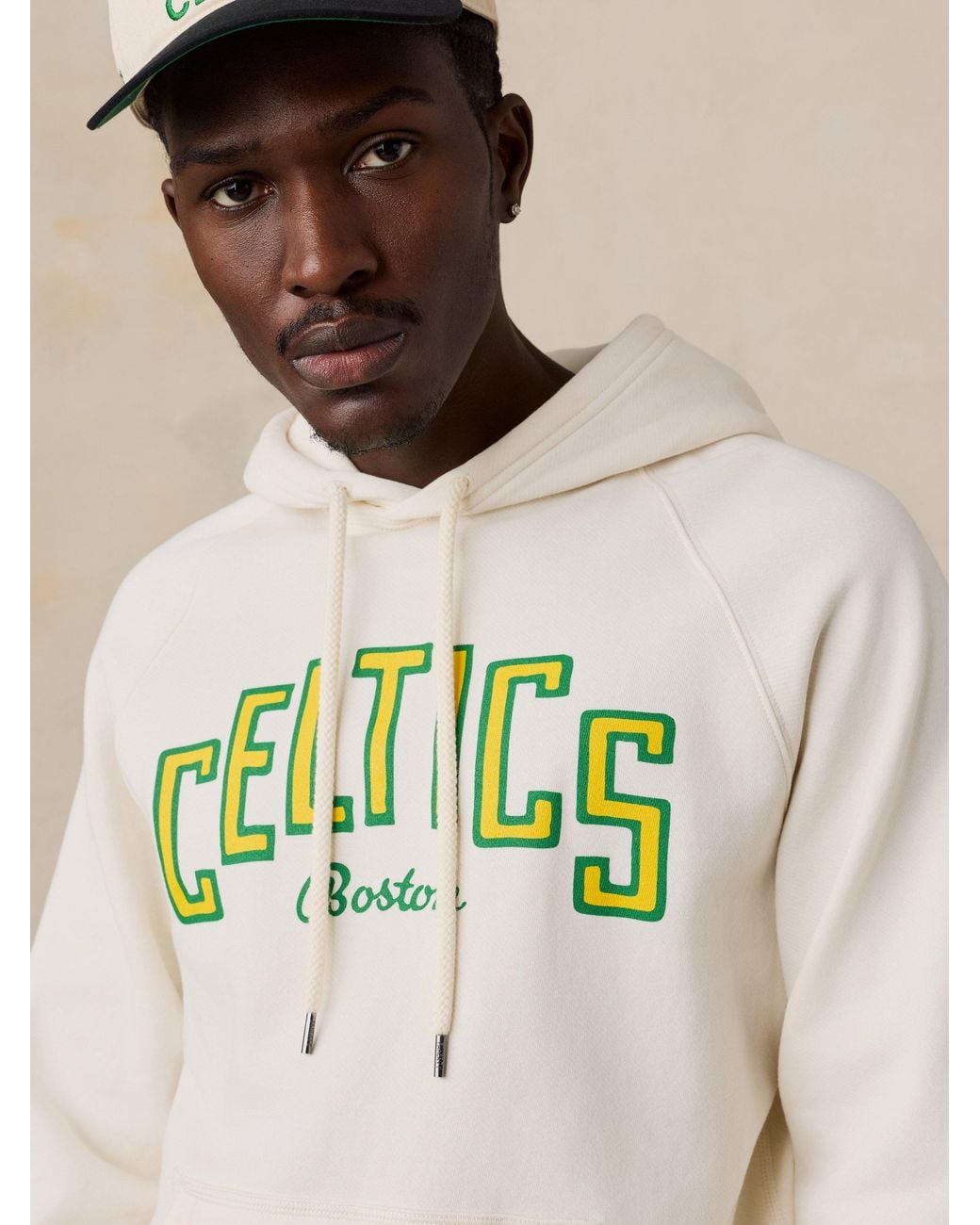Faherty Boston Celtics High Standard Fleece Hoodie in Natural for Men ...