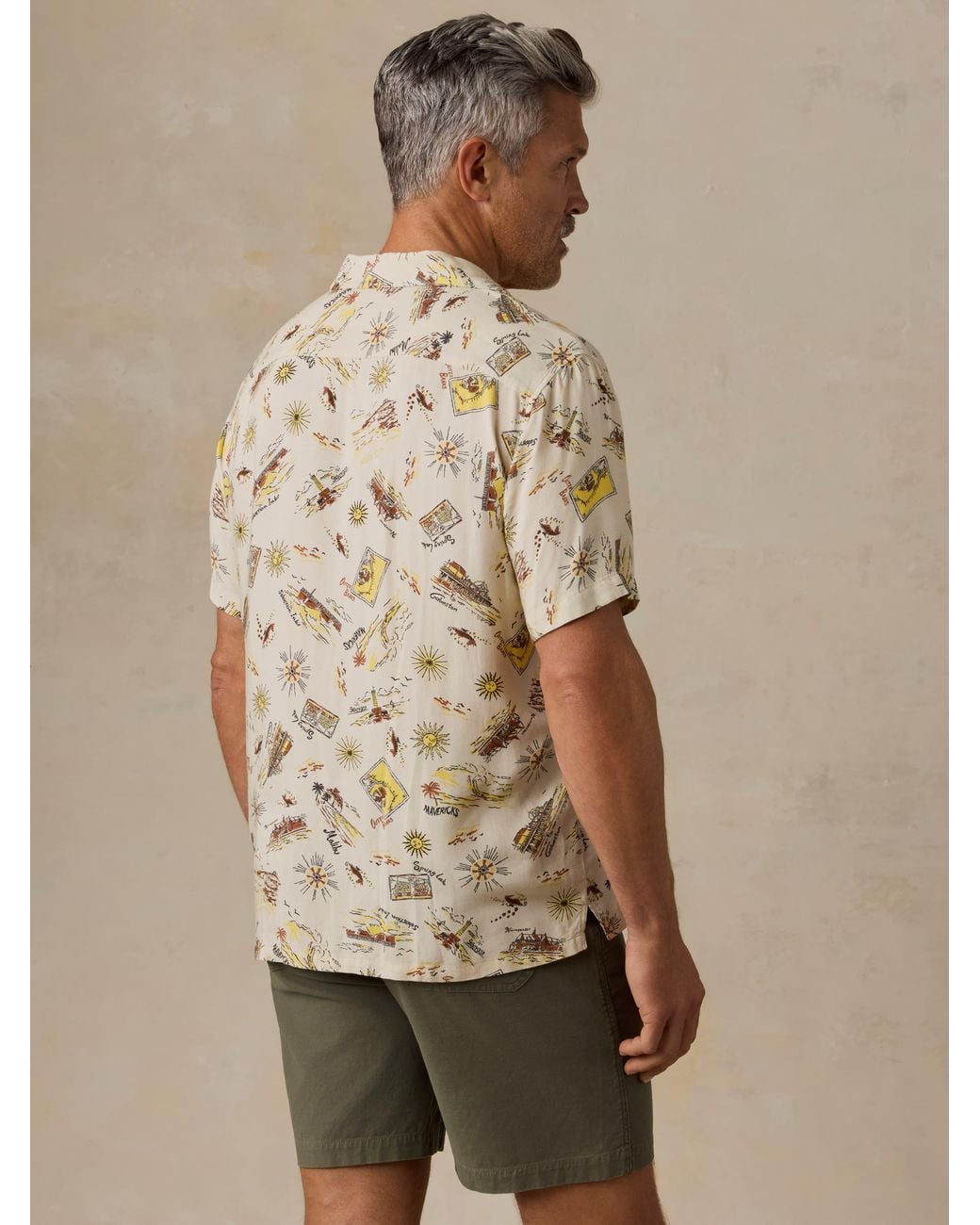 Faherty Brand Green Short-Sleeve Kona Camp Shirt for men