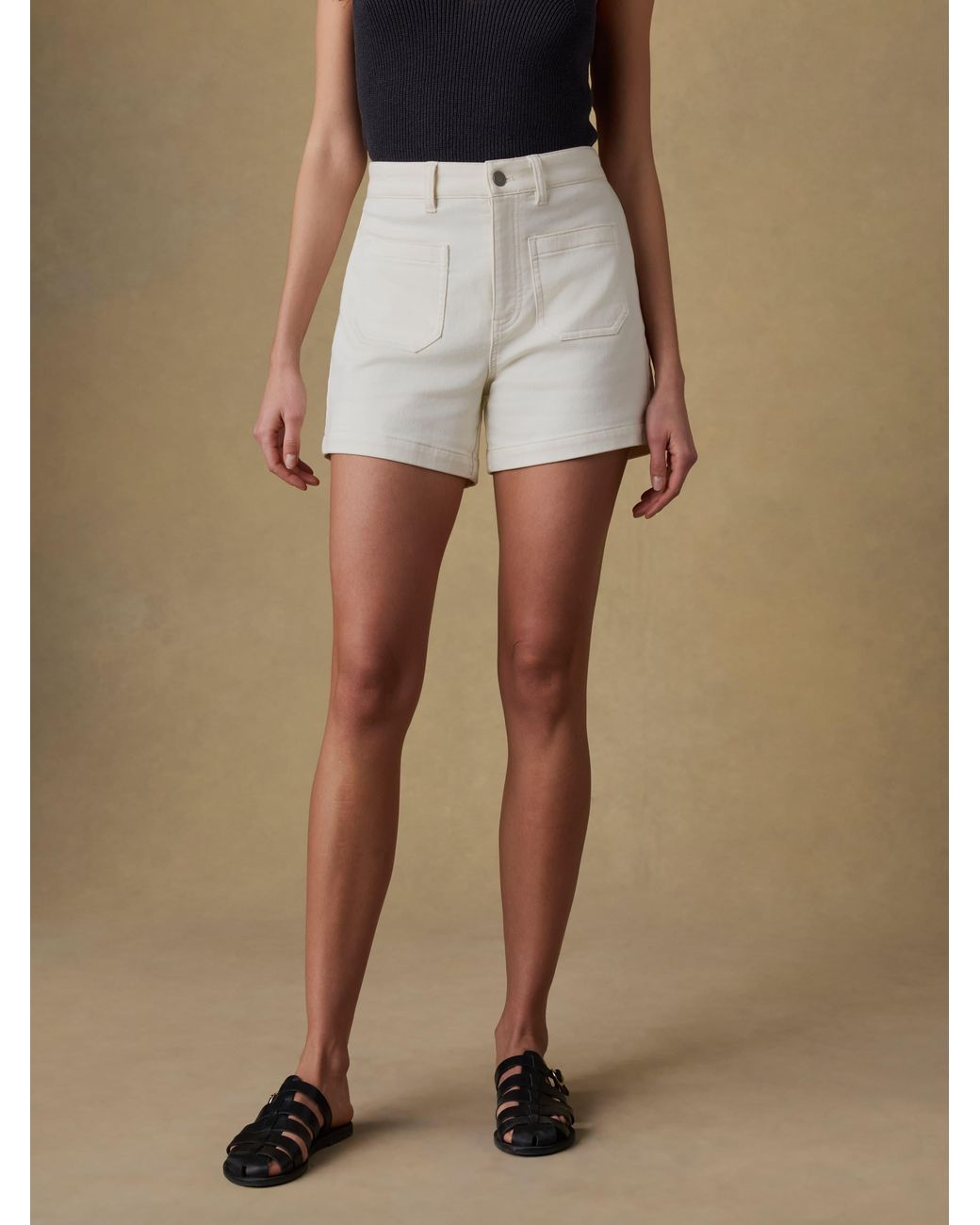 Faherty Brand Blue Stretch Terry Patch Pocket Short