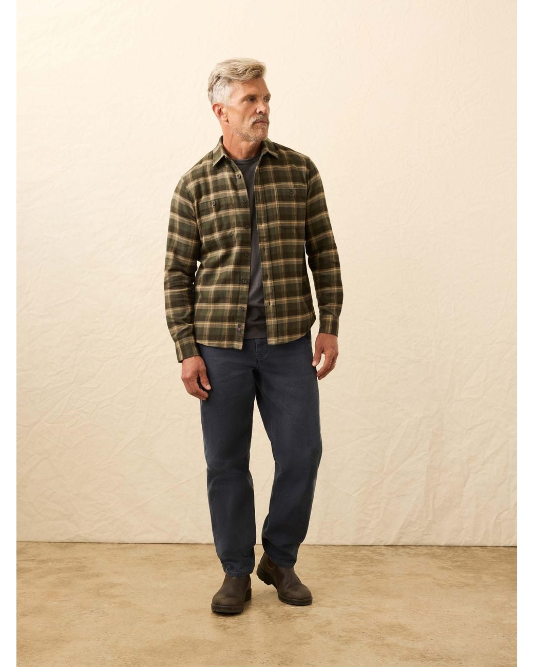 Faherty Brand Natural Heirloom Portuguese Flannel Shirt for men