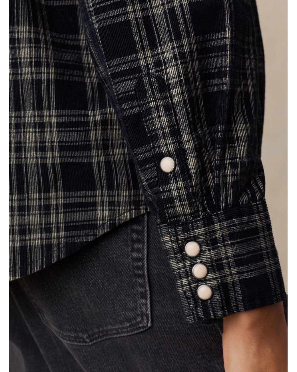 Faherty Brand Black Wharfside Cord Western Shirt