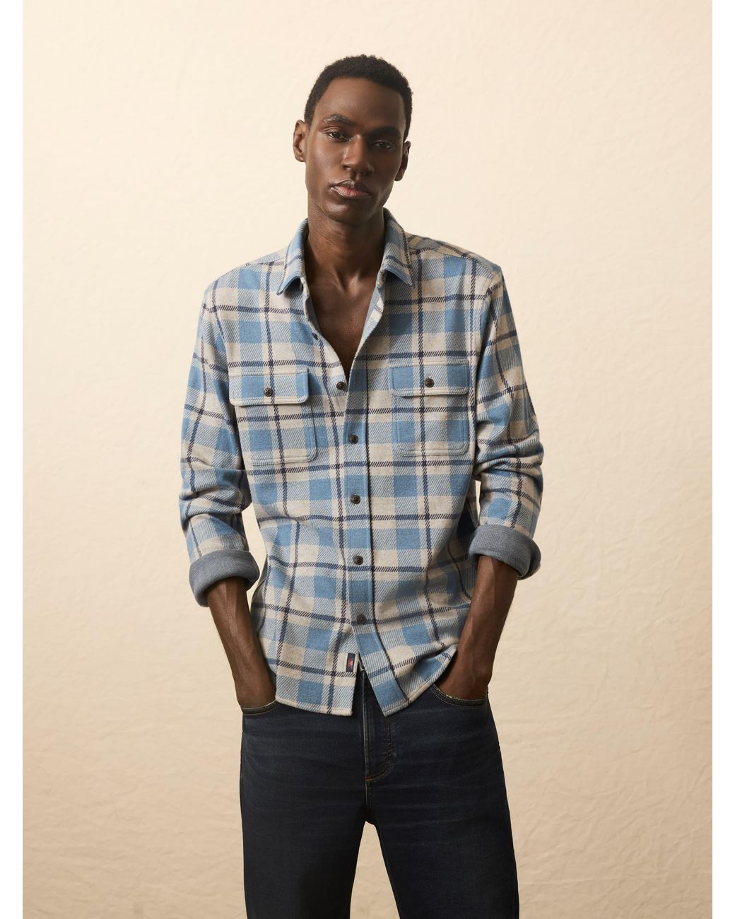 Faherty Brand Blue Legend Sweater Shirt for men