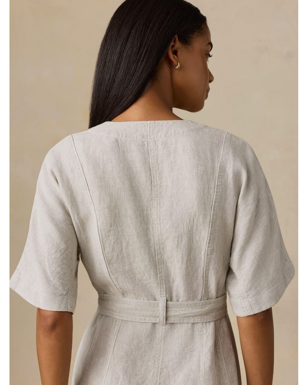 Faherty Brand Natural Sun Strider Linen Camille Mini Dress