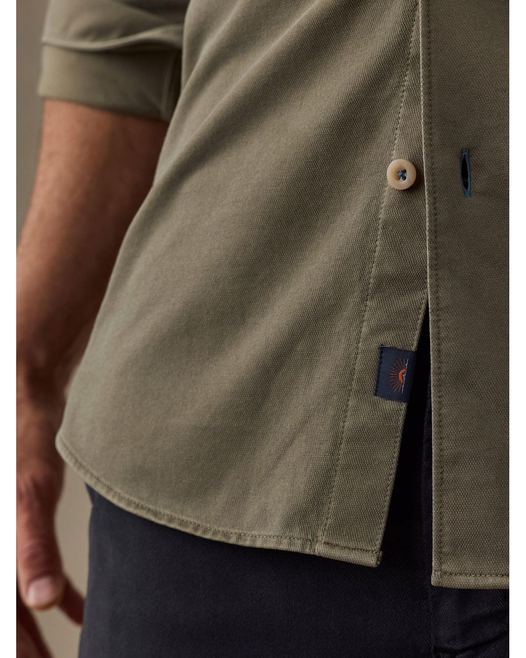 Faherty Brand Green Costa Pique Shirt for men