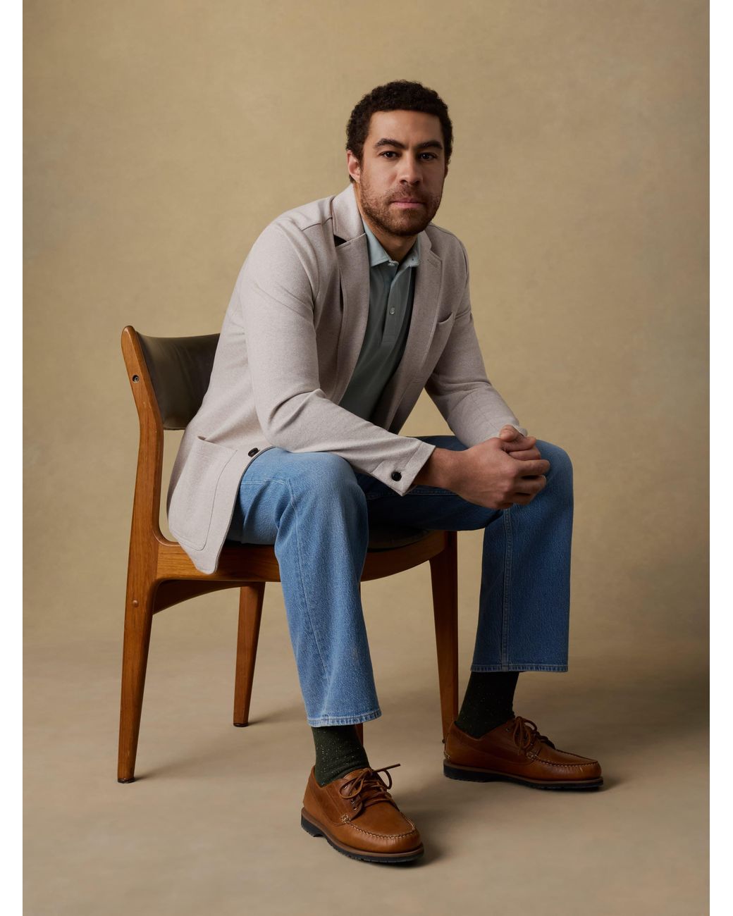 Faherty Brand Natural Inlet Knit Tweed Blazer for men