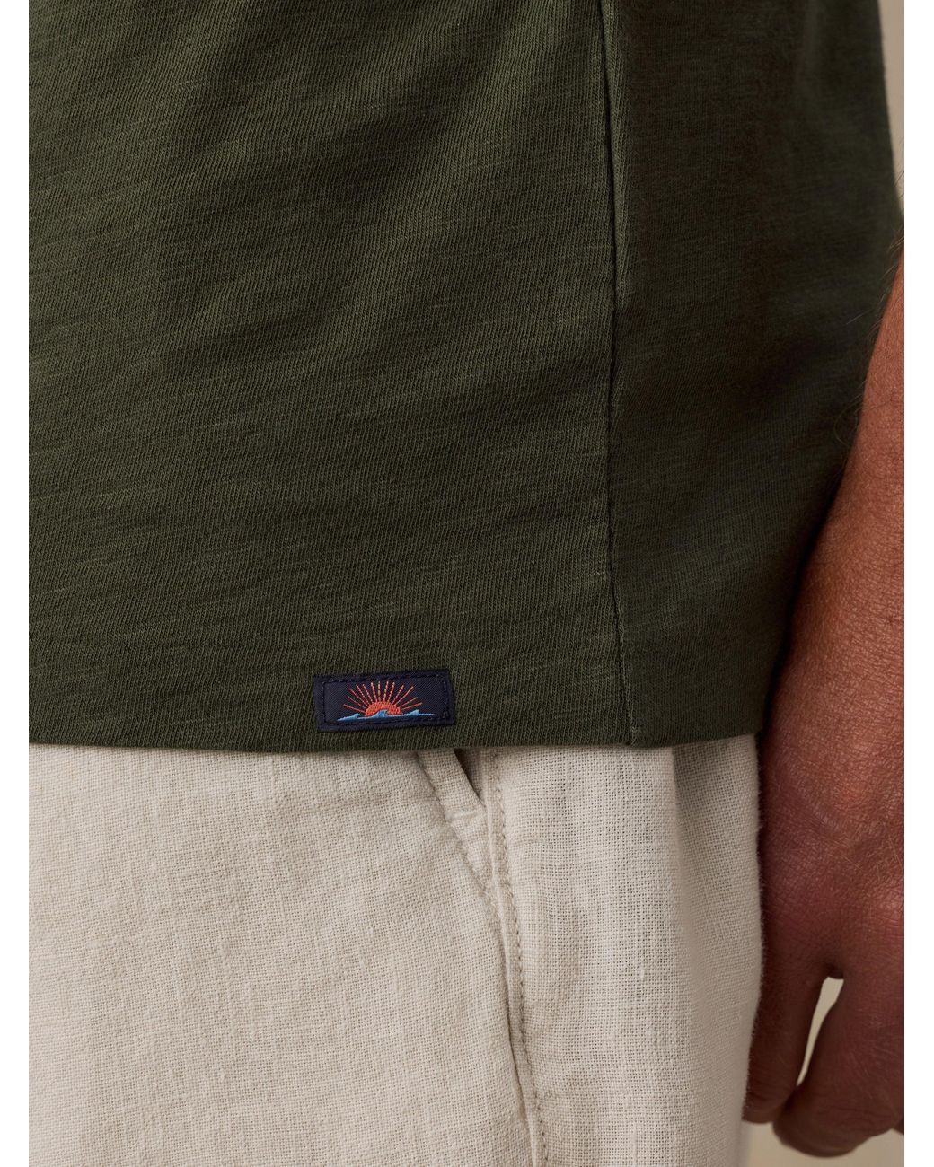 Faherty Brand Green Short-Sleeve Sunwashed Regenerative V-Neck T-Shirt for men