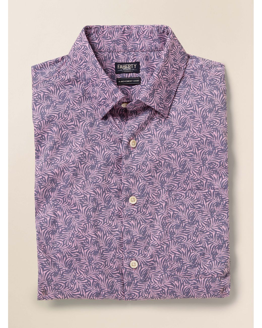 Faherty Brand Purple Short-Sleeve Movement Monterey Shirt for men