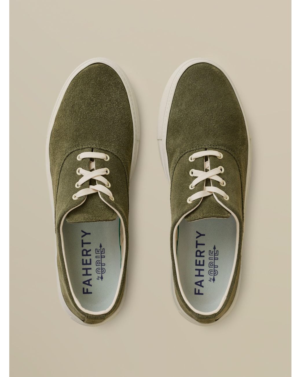Faherty Brand Natural X Opie Way Deck Sneaker for men
