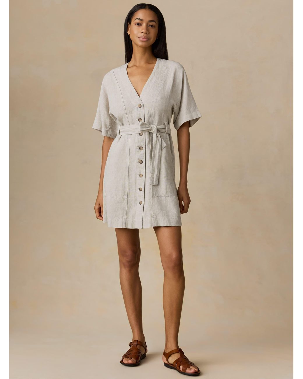 Faherty Brand Natural Sun Strider Linen Camille Mini Dress