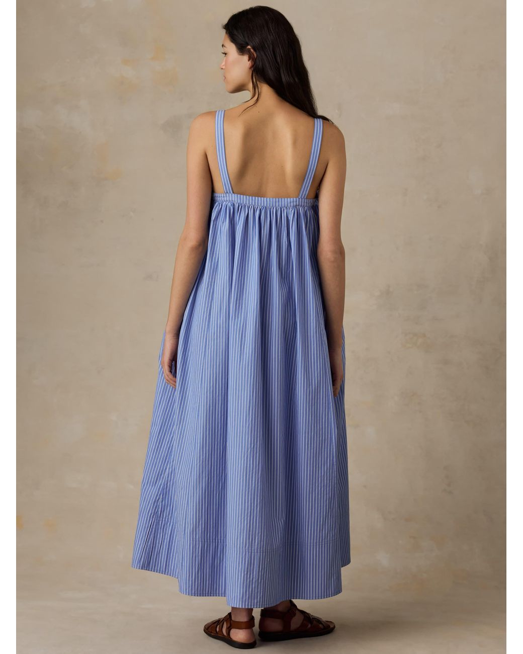 Faherty Brand Blue Coastal Poplin Emmy Dress