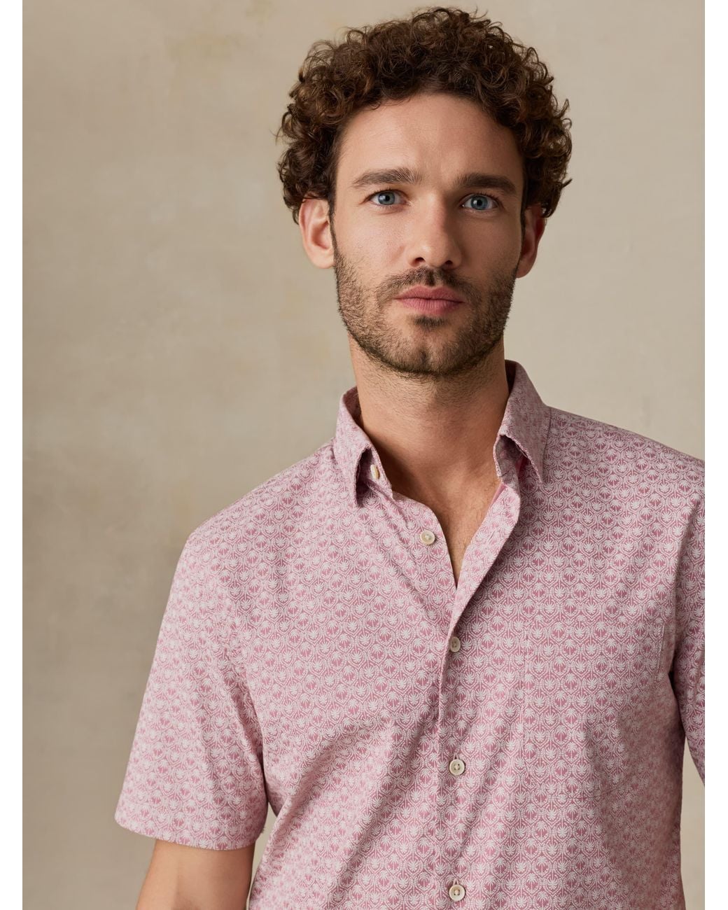 Faherty Brand Natural Short-Sleeve Movement Monterey Shirt for men