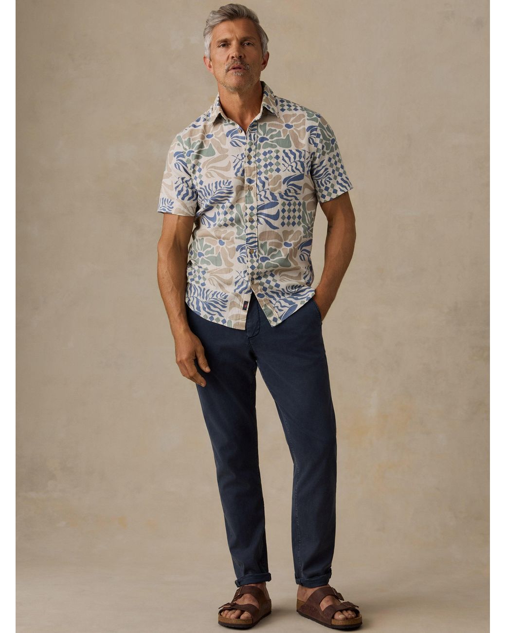 Faherty Brand Multicolor Short-Sleeve Breeze Shirt for men