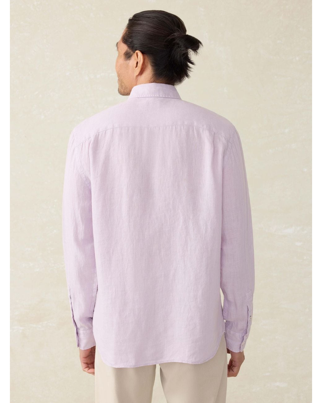 Faherty Brand Pink Laguna Linen Shirt for men