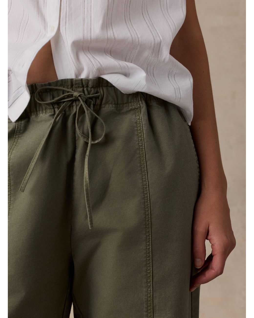 Faherty Brand Blue Cotton Twill Drawstring Pants