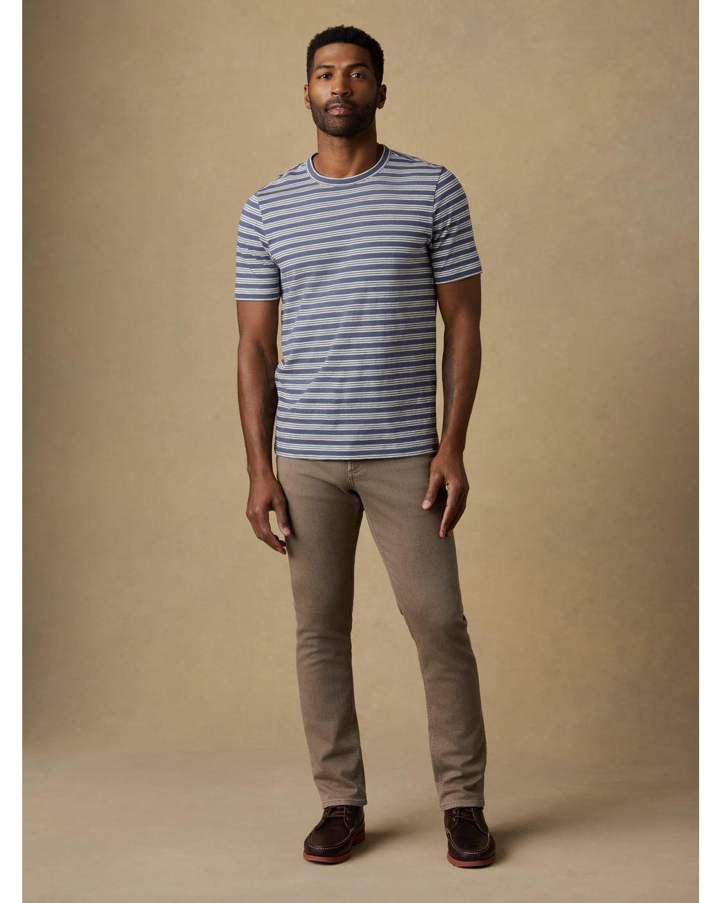Faherty Brand Blue Sunwashed Regenerative T-Shirt for men