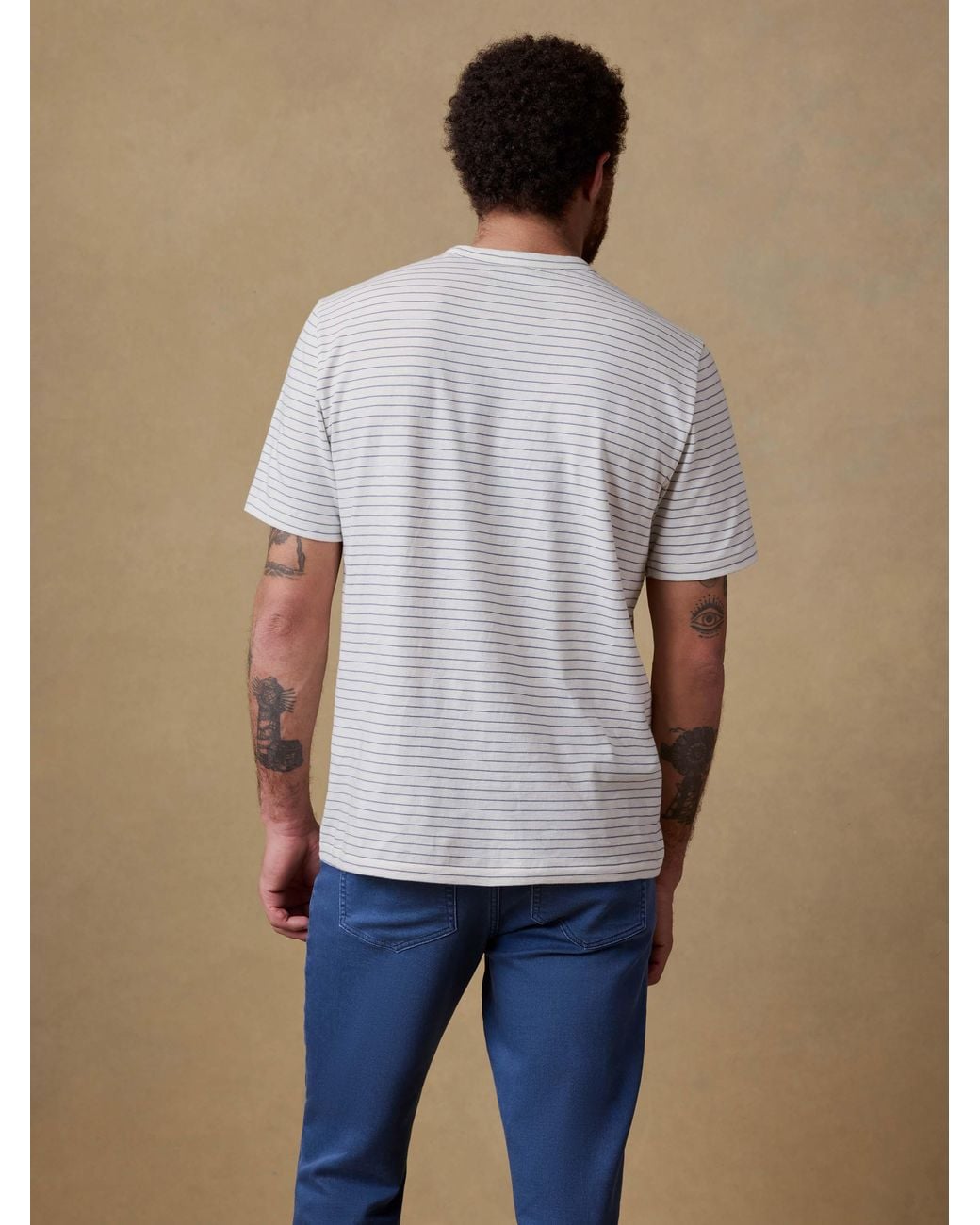 Faherty Brand Natural Sunwashed Regenerative T-Shirt for men