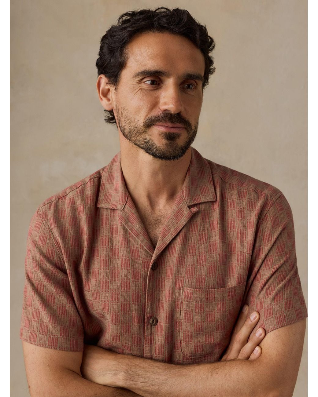 Faherty Brand Green Short-Sleeve Breeze Camp Shirt for men