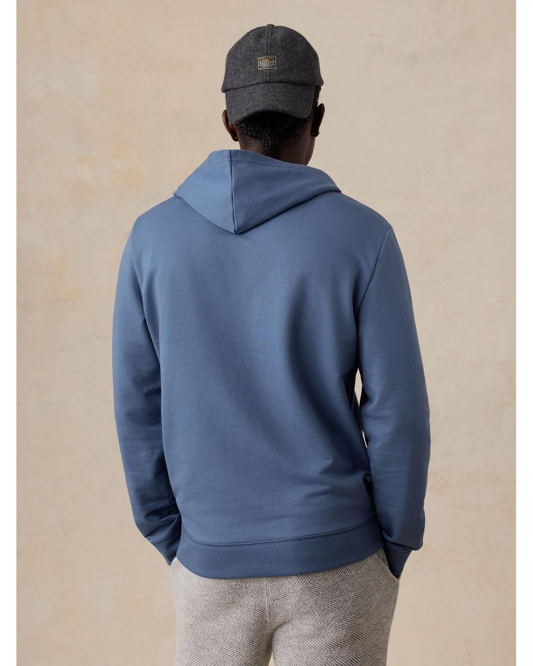 Faherty Brand Blue French Terry Hoodie for men