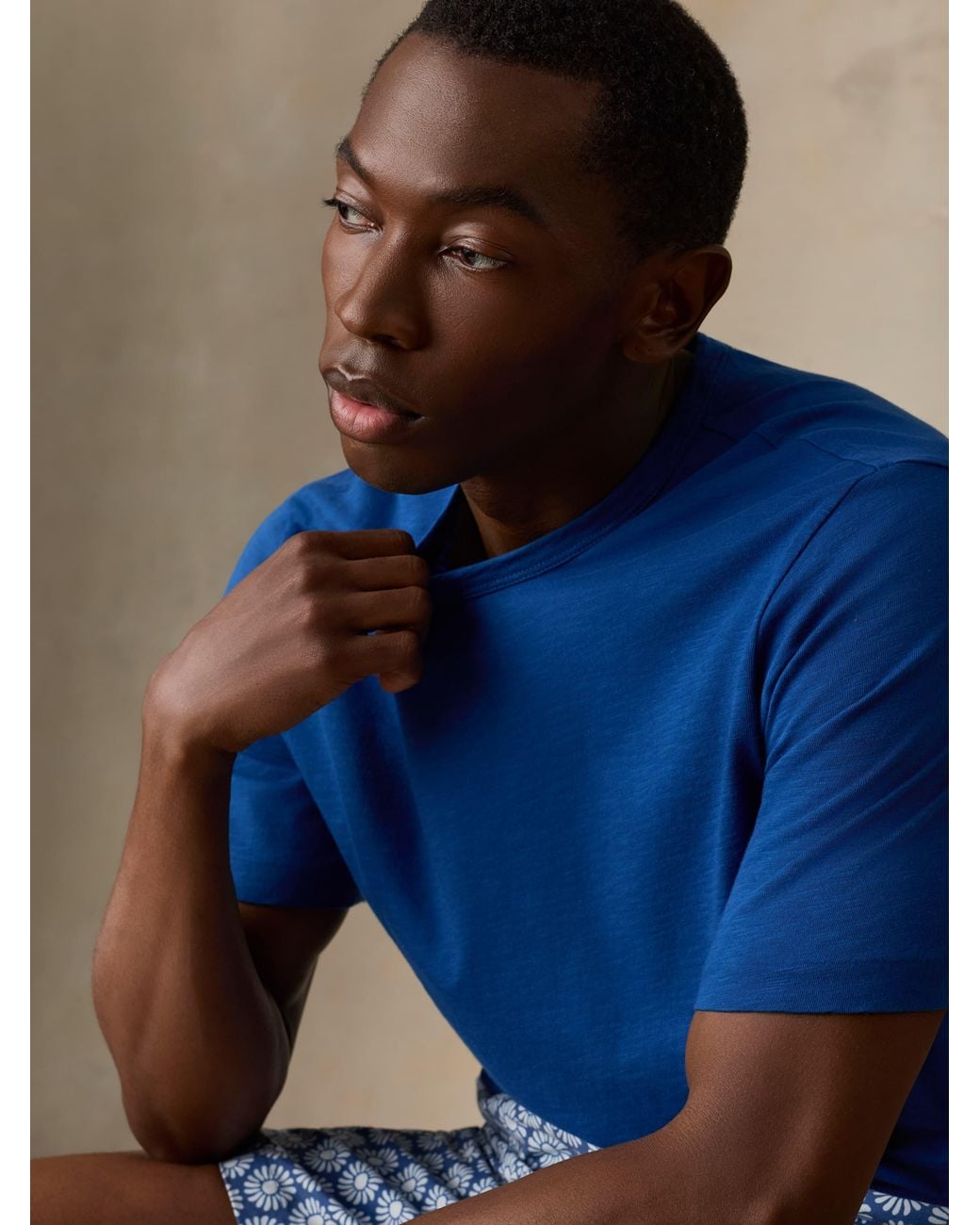 Faherty Brand Blue Sunwashed Regenerative T-Shirt for men