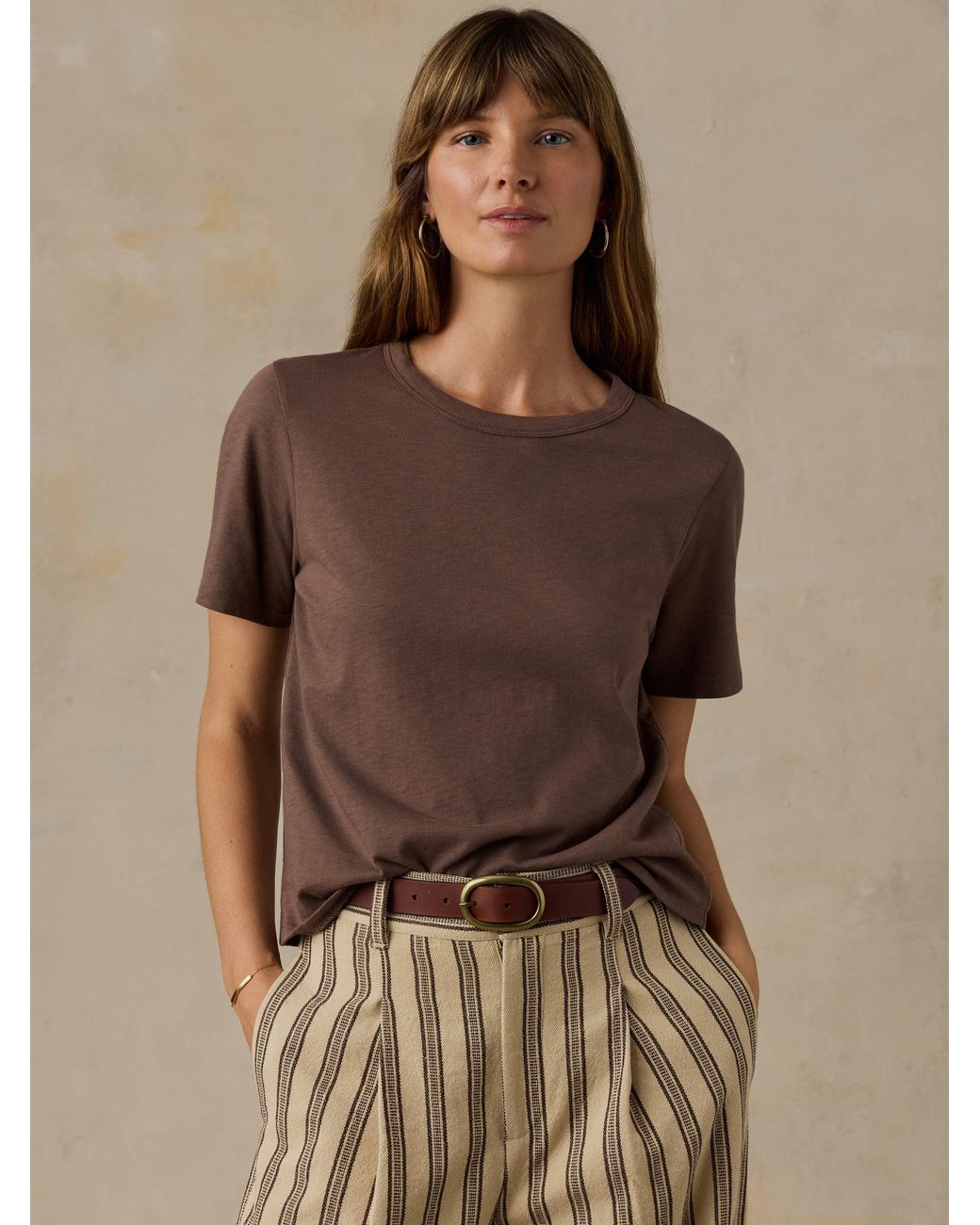 Faherty Brand Brown Sunwashed Regenerative T-Shirt