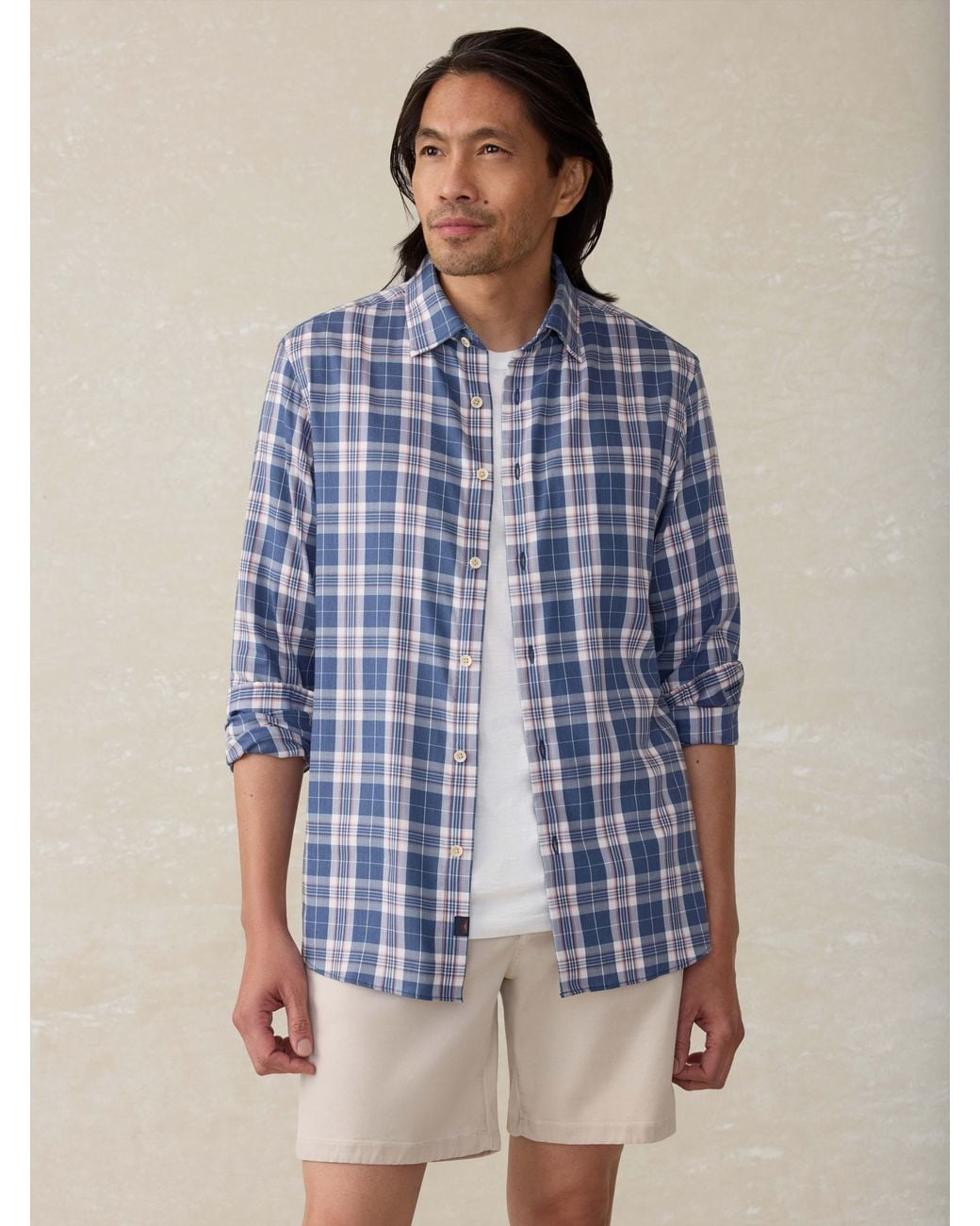 Faherty Brand Blue Movement Monterey Shirt for men
