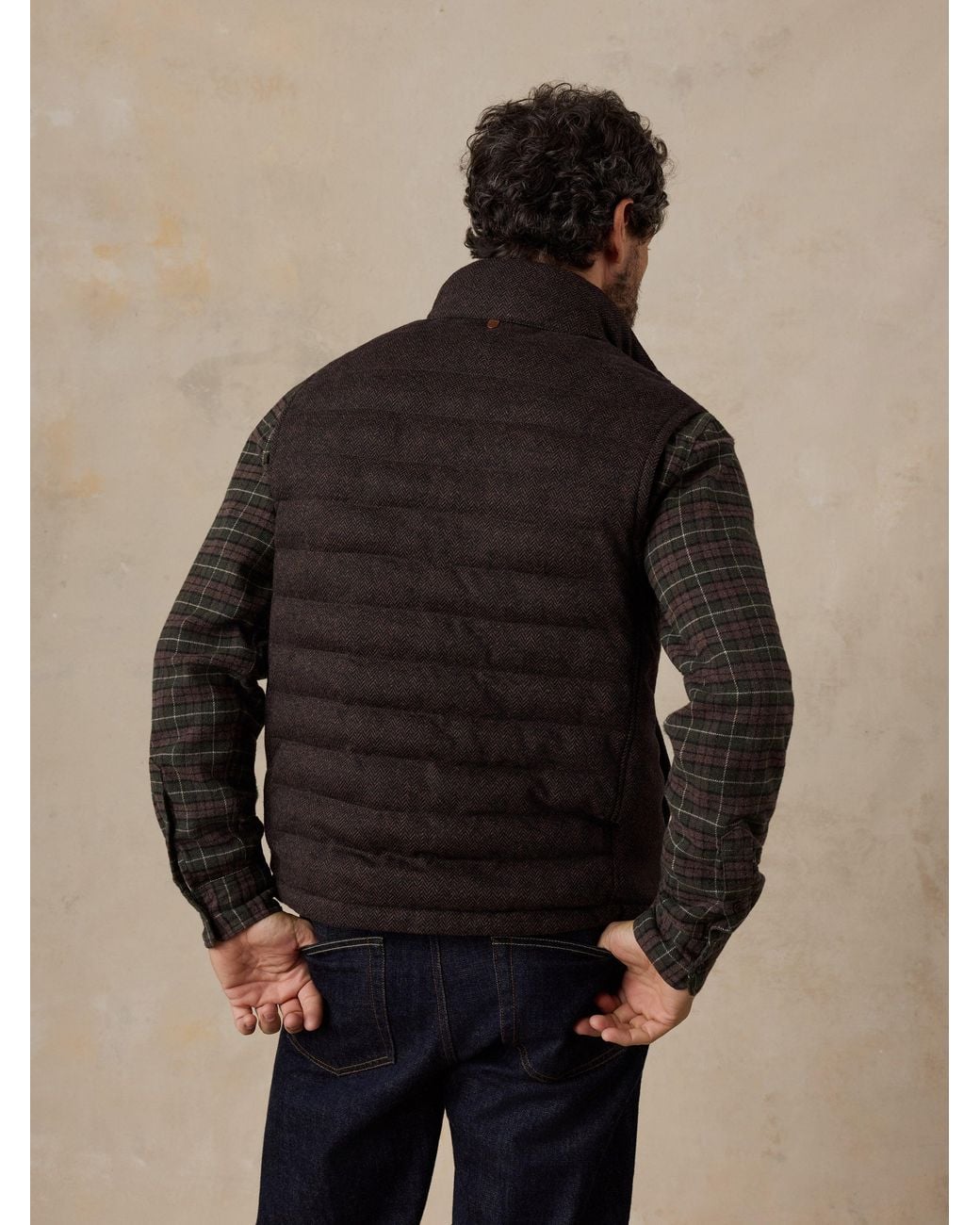 Faherty Brand Blue Teton Valley Vest for men