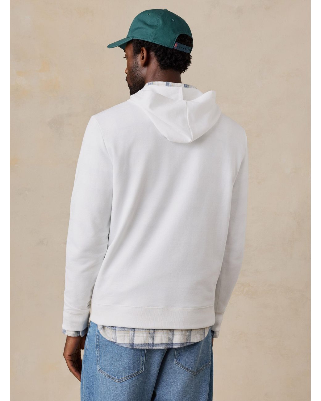 Faherty Brand White French Terry Hoodie for men