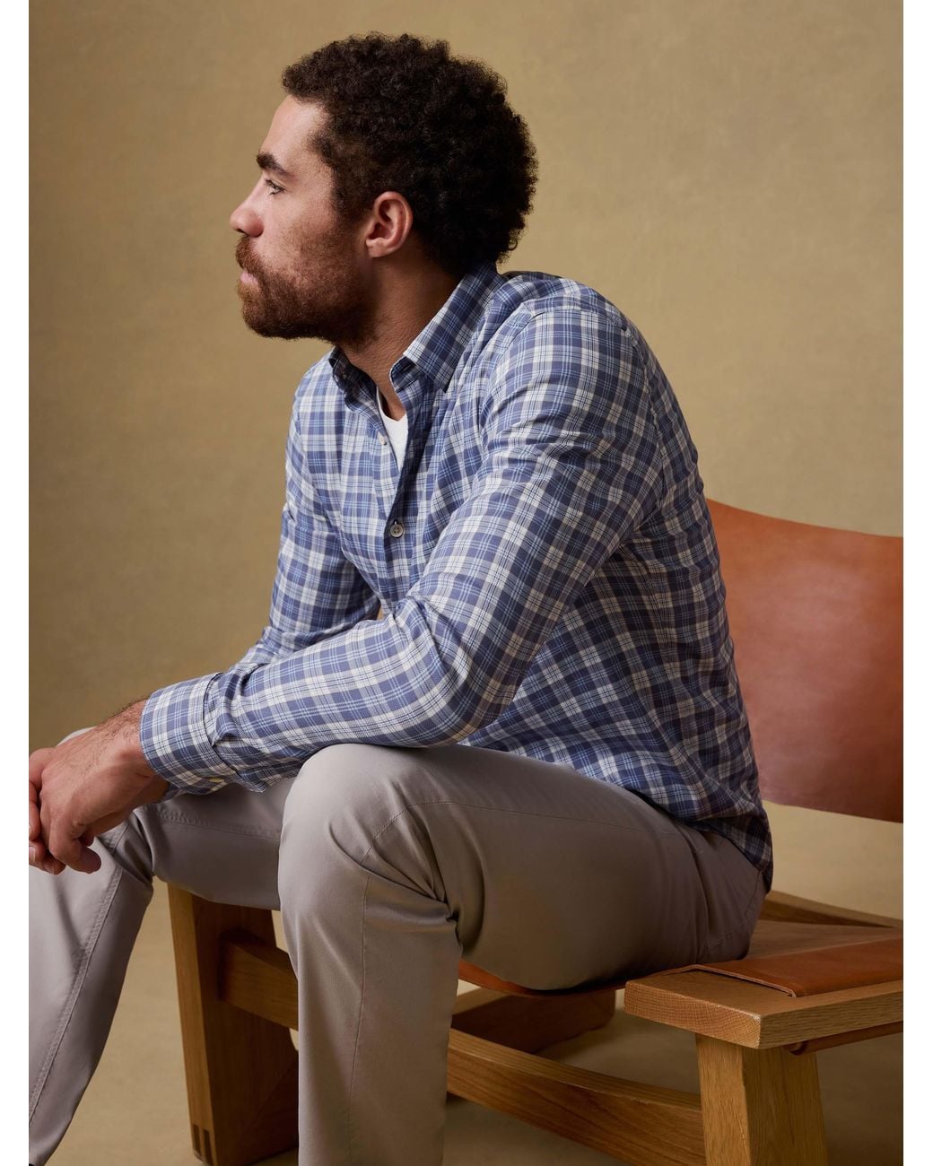Faherty Brand Blue Movement Monterey Shirt for men
