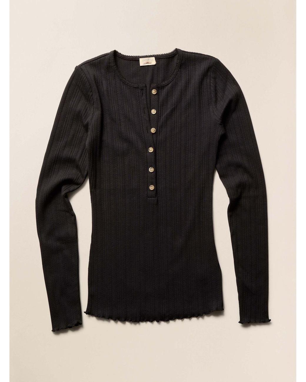 Faherty Brand Brown Paradise Pointelle Henley T-Shirt