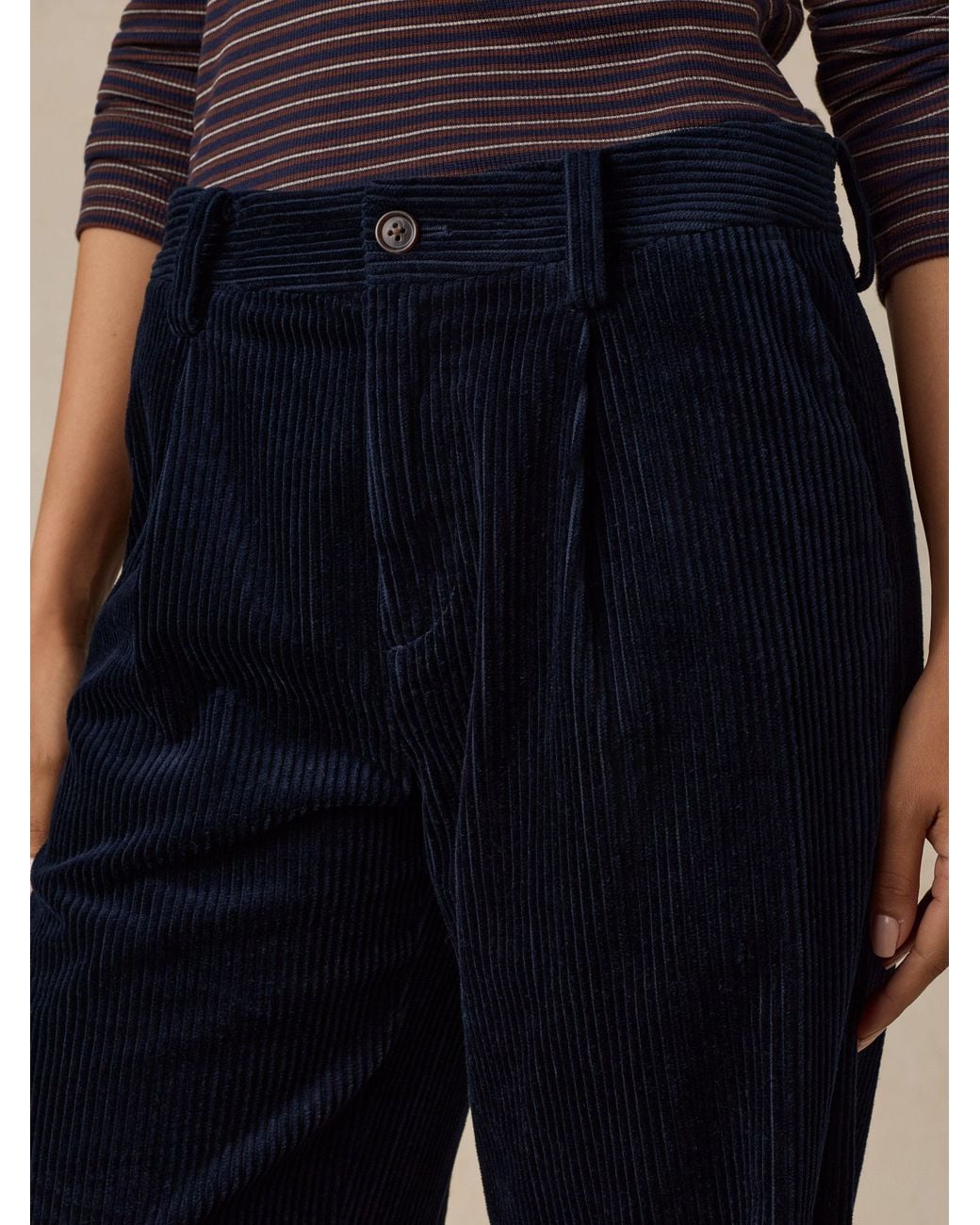 Faherty Brand Blue Hawthorne Cord Pleated Trouser