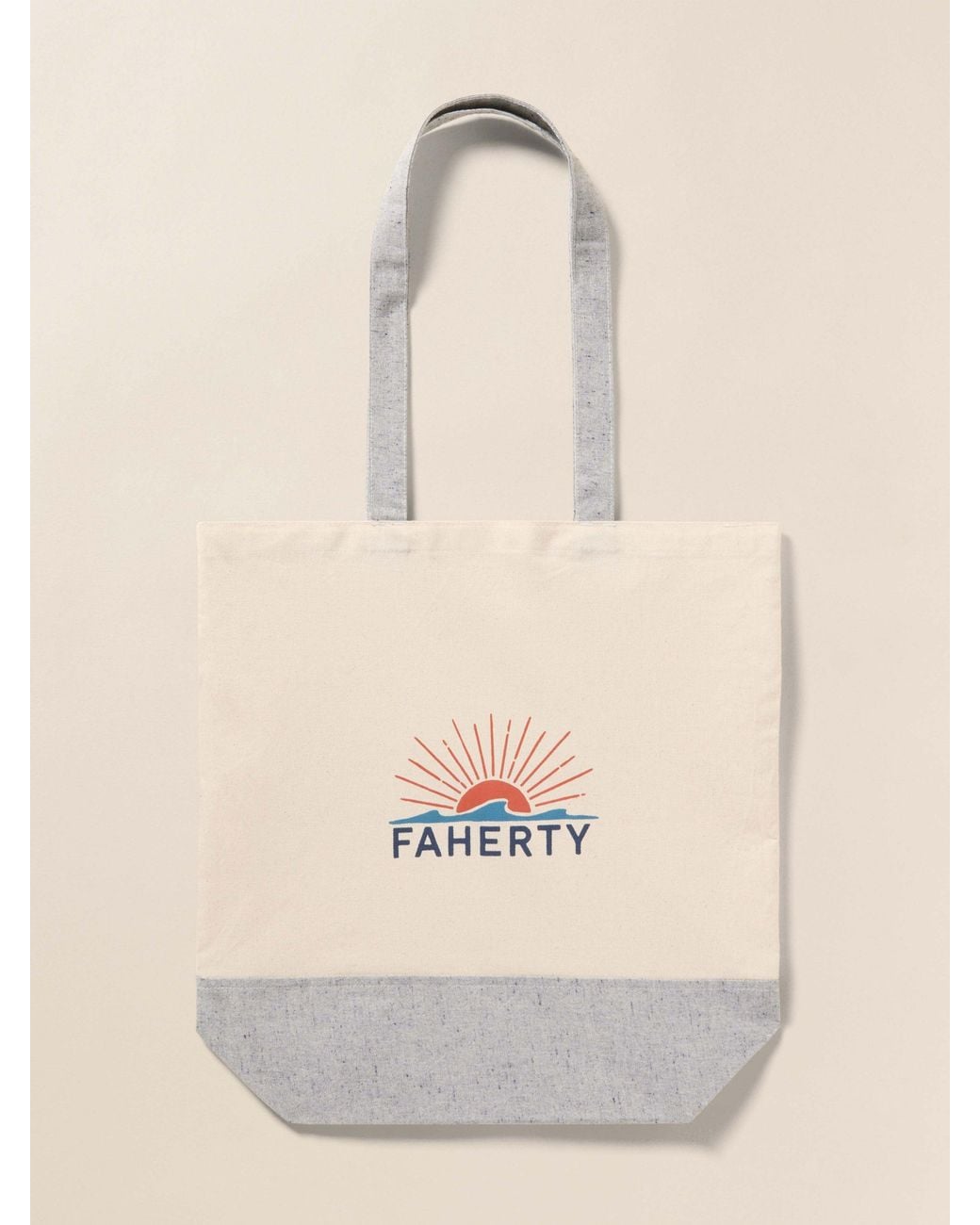 Faherty Brand Natural Canvas Logo Tote
