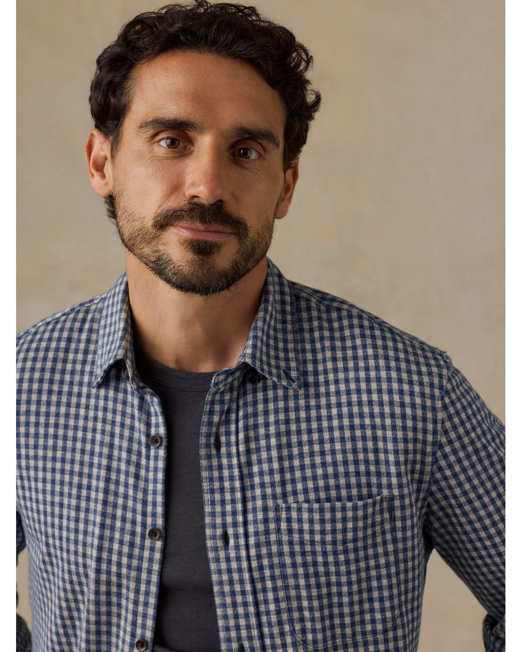 Faherty Brand Blue Coastline Knit Shirt for men