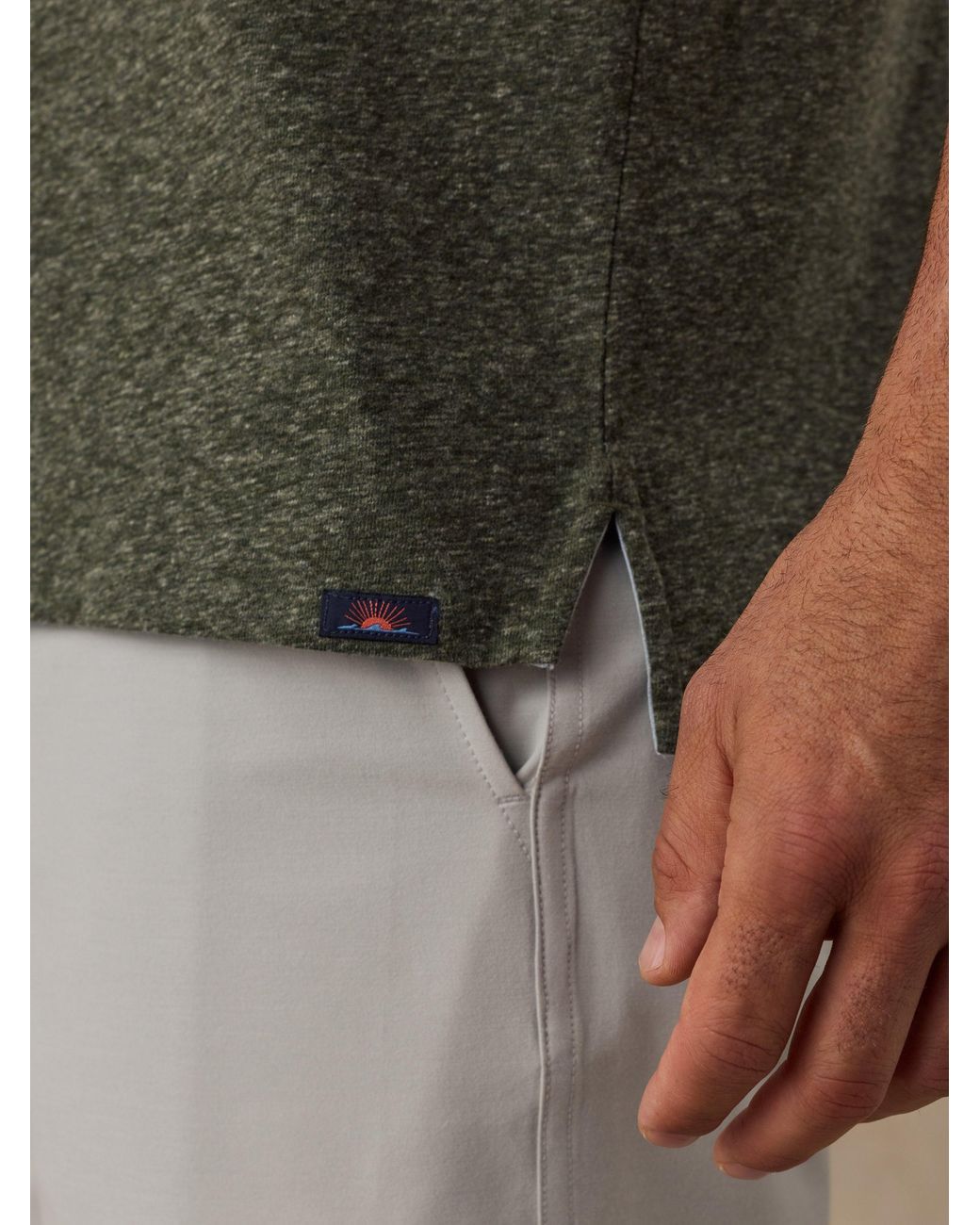 Faherty Brand Green Short-Sleeve Breeze Polo Shirt for men