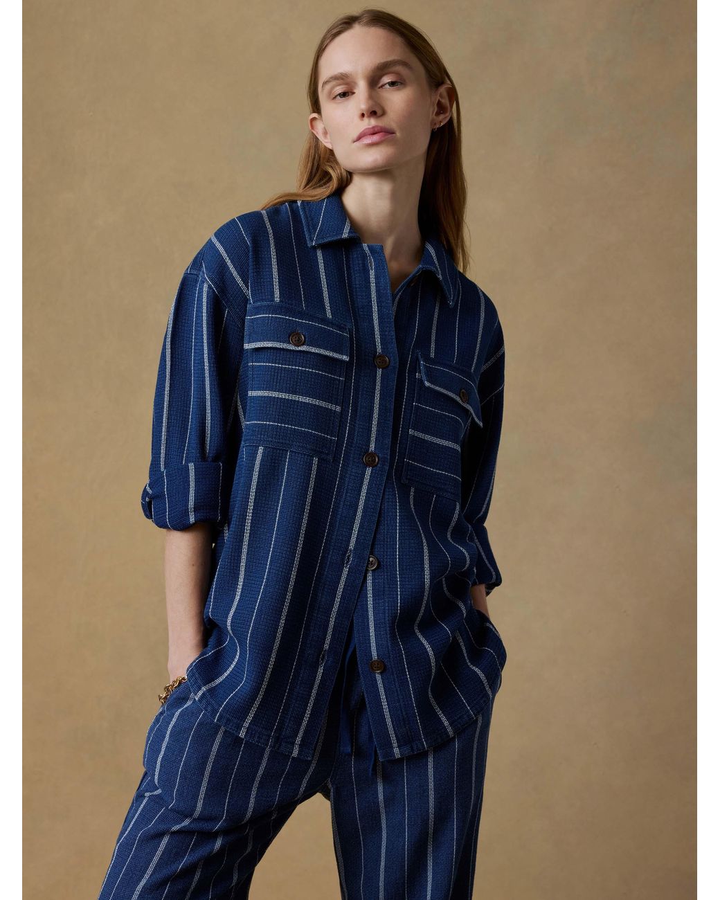 Faherty Brand Blue Island Tide Shirt Jacket
