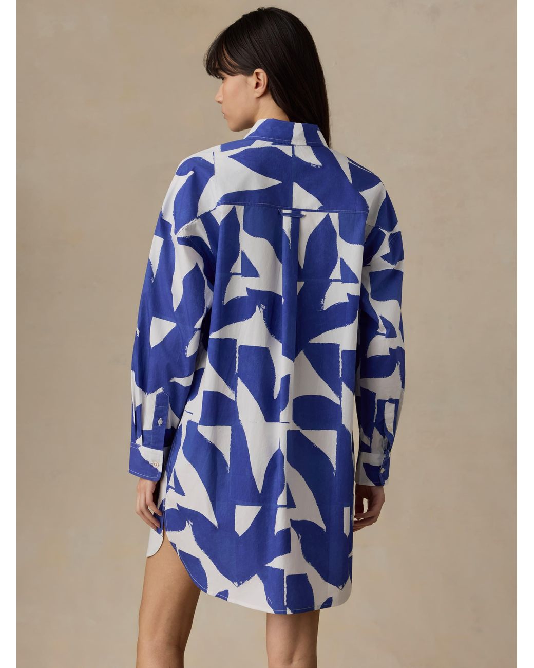 Faherty Brand Blue Coastal Poplin Kova Shirtdress